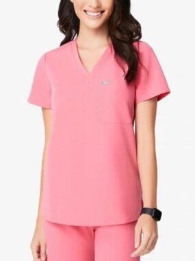 FIGS Catarina Scrub Top XS Neon Pink One Pocket Medical Nurse